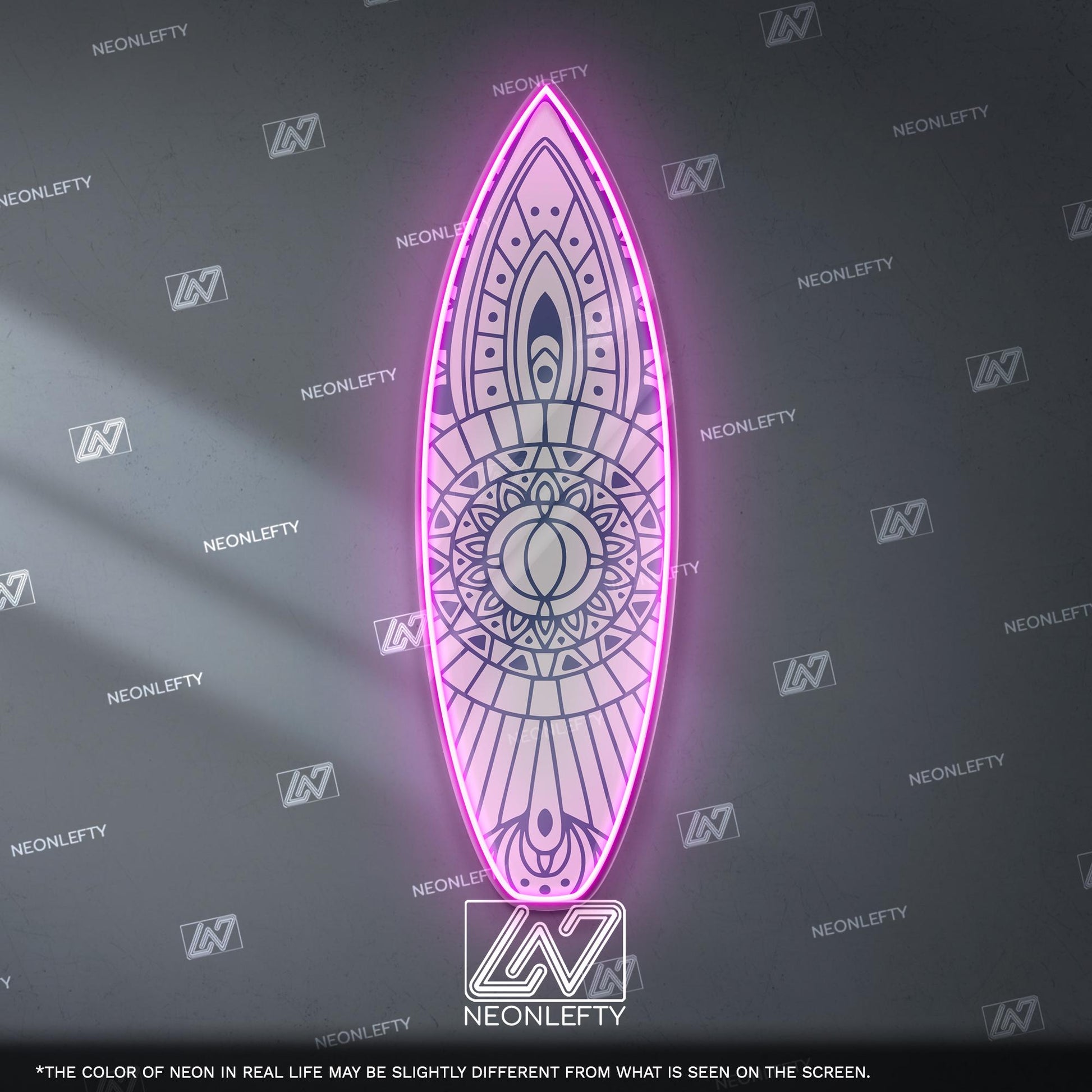 Surfboard Neon Sign - LED wall decor inspired by surf culture and ocean waves, perfect for bars, summer rooms, cafes or coastal interiors