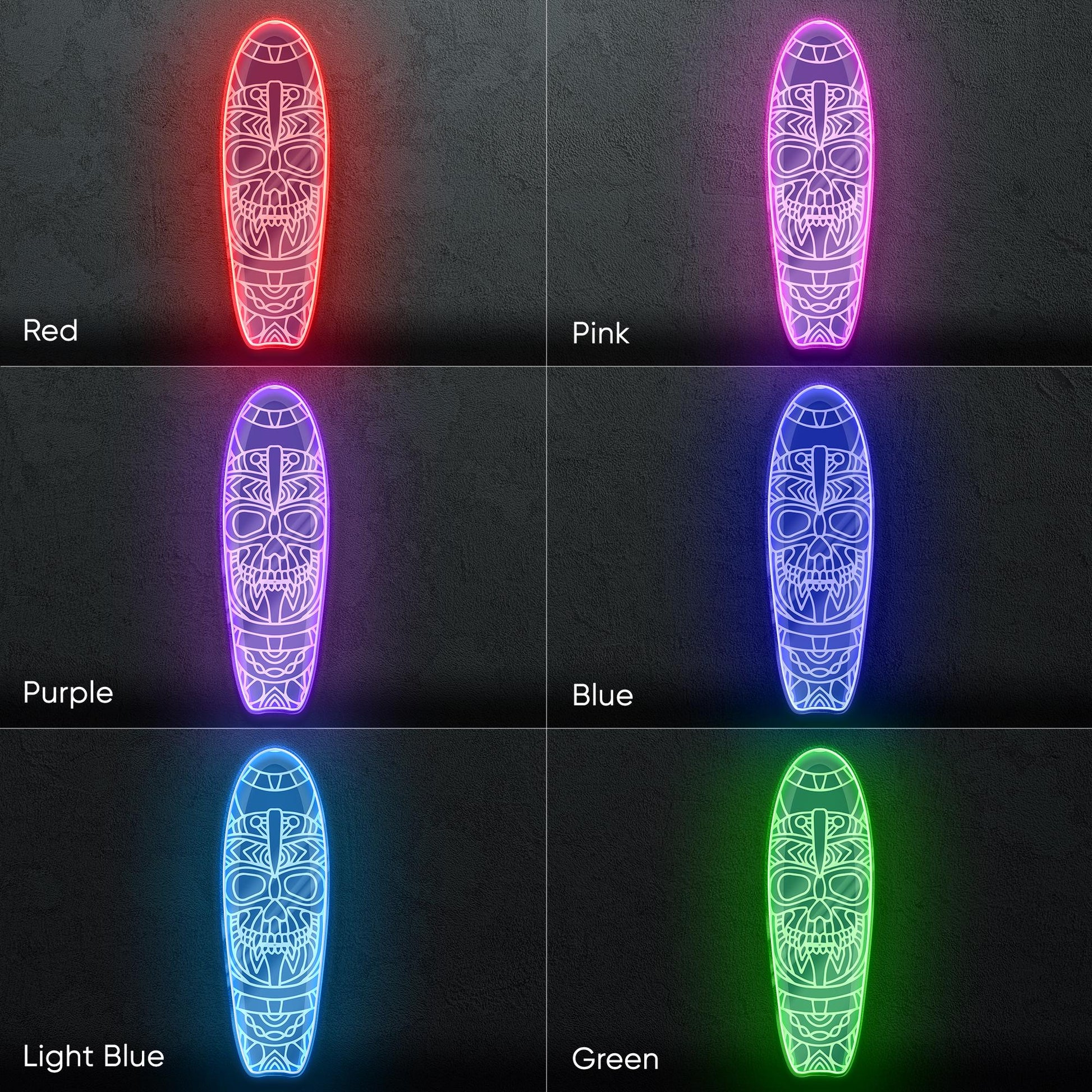 Surfboard Neon Sign - LED wall decor inspired by surf culture and ocean waves, perfect for bars, summer rooms, cafes or coastal interiors