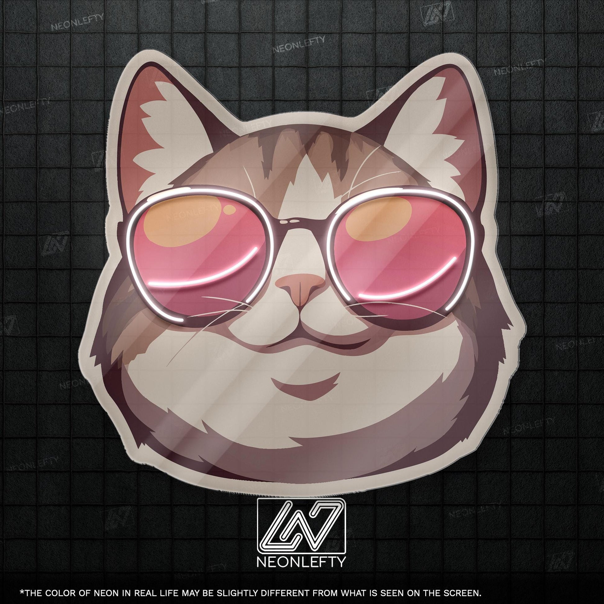 Cool Cat Neon Sign - Fun and stylish LED decor featuring a cat in sunglasses, perfect for pet lovers, kids' rooms, cafes or creative spaces