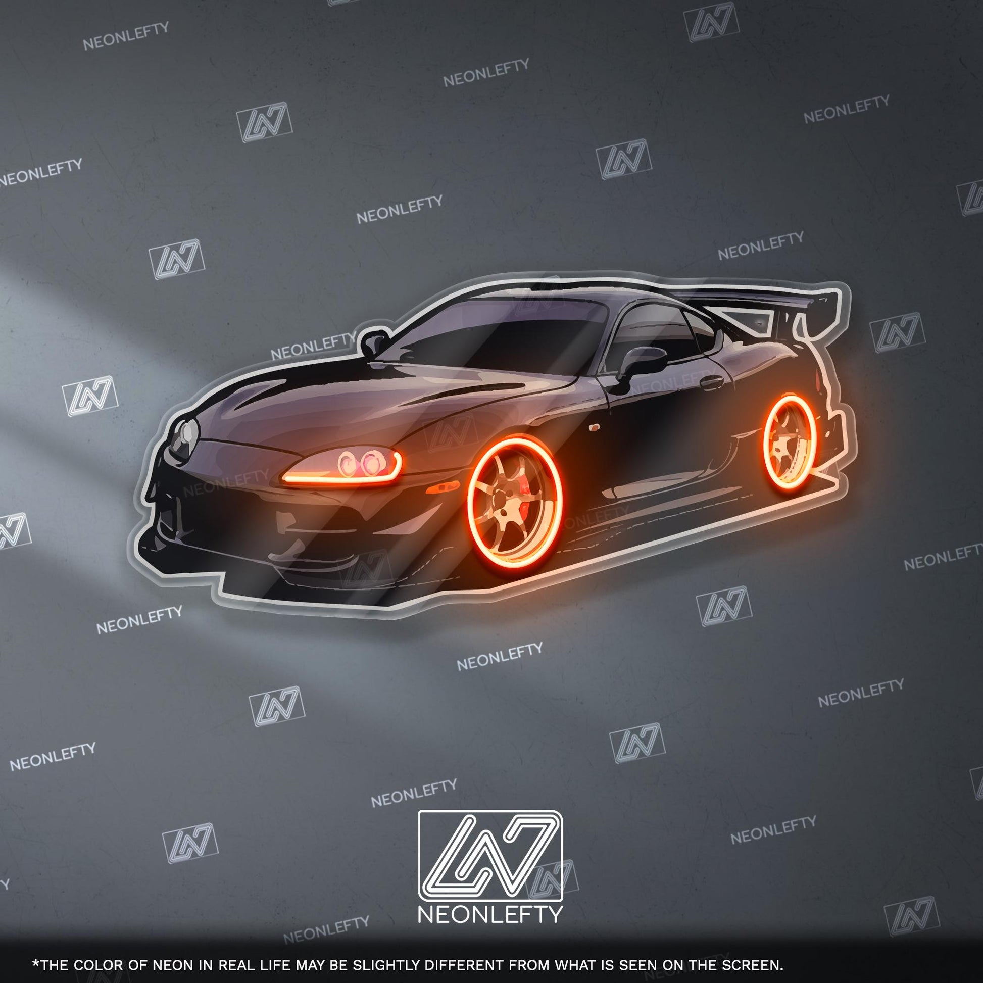 Sport Car Neon Sign - car lover LED wall decor of a stylized sports car, perfect for garages, man caves, game rooms, auto enthusiast spaces