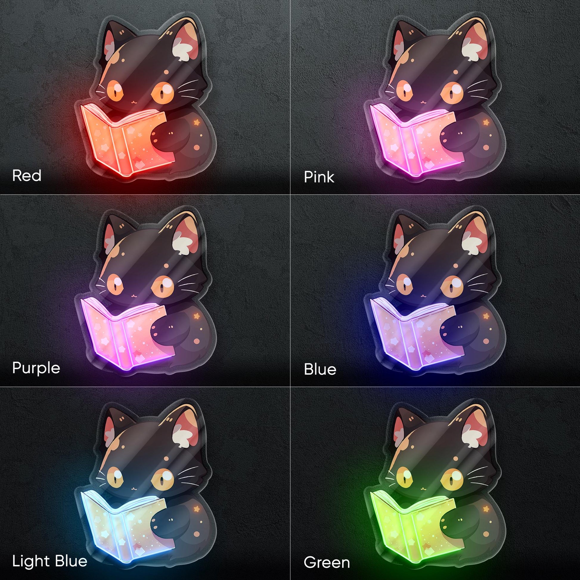 Reading Cat Neon Sign