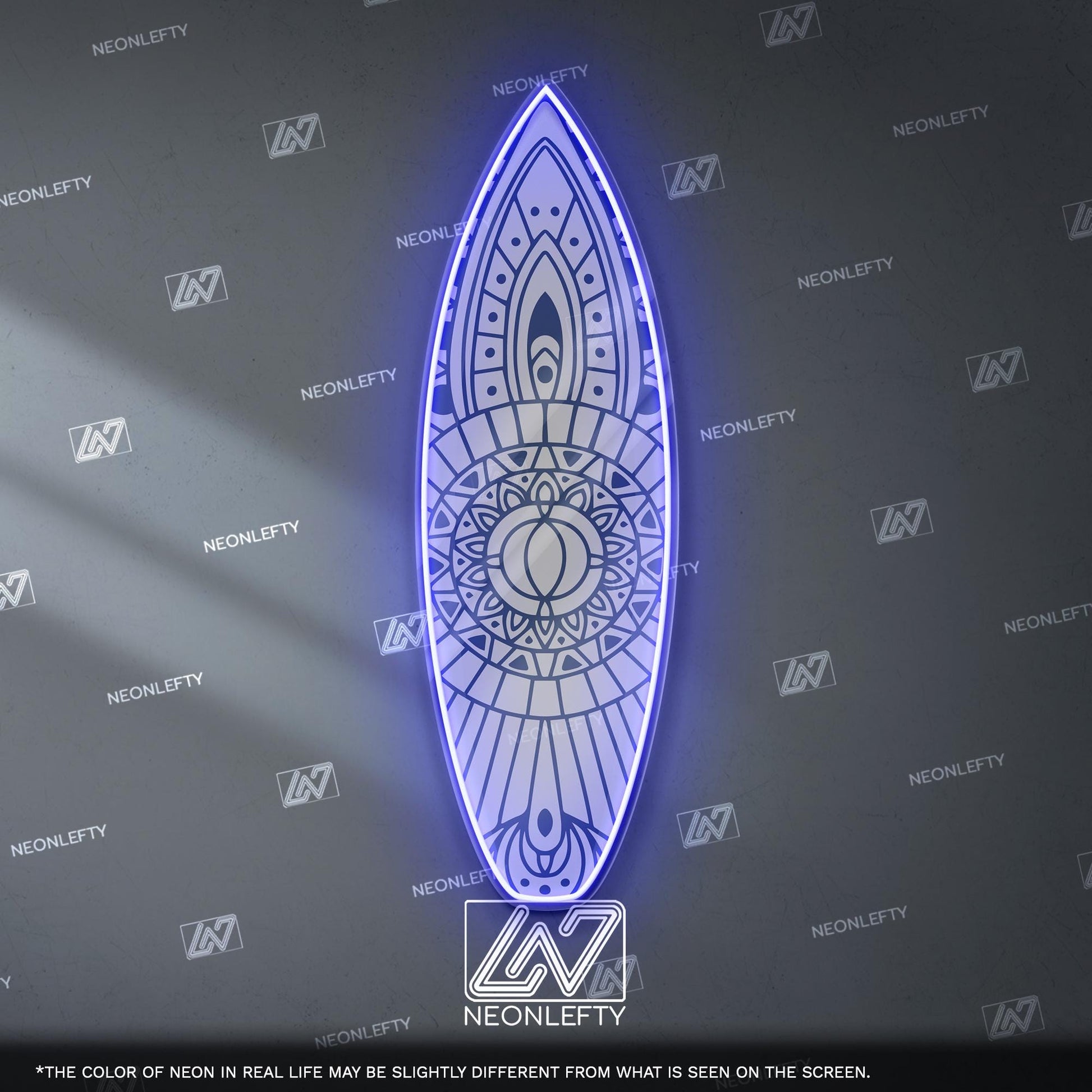 Surfboard Neon Sign - LED wall decor inspired by surf culture and ocean waves, perfect for bars, summer rooms, cafes or coastal interiors