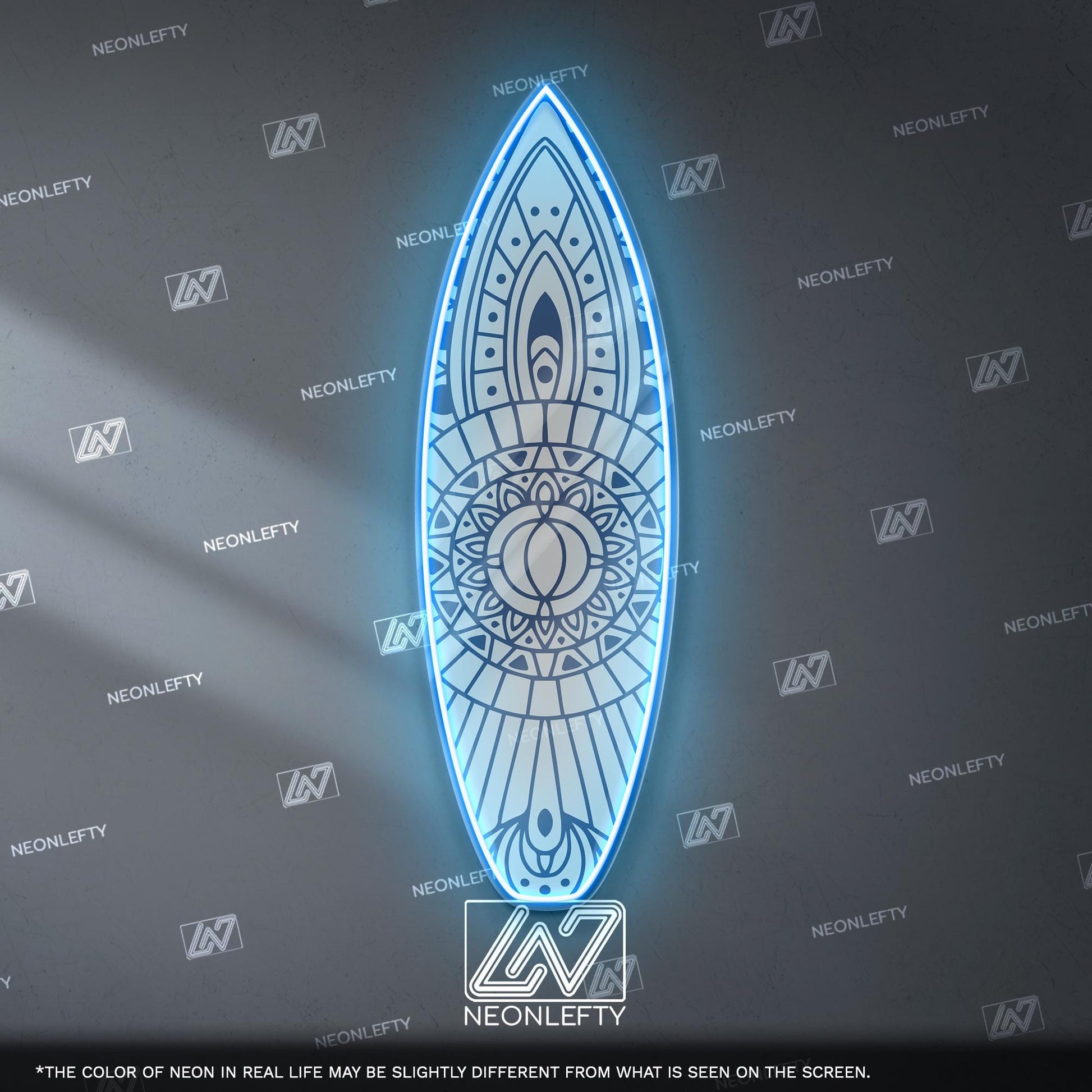 Surfboard Neon Sign - LED wall decor inspired by surf culture and ocean waves, perfect for bars, summer rooms, cafes or coastal interiors