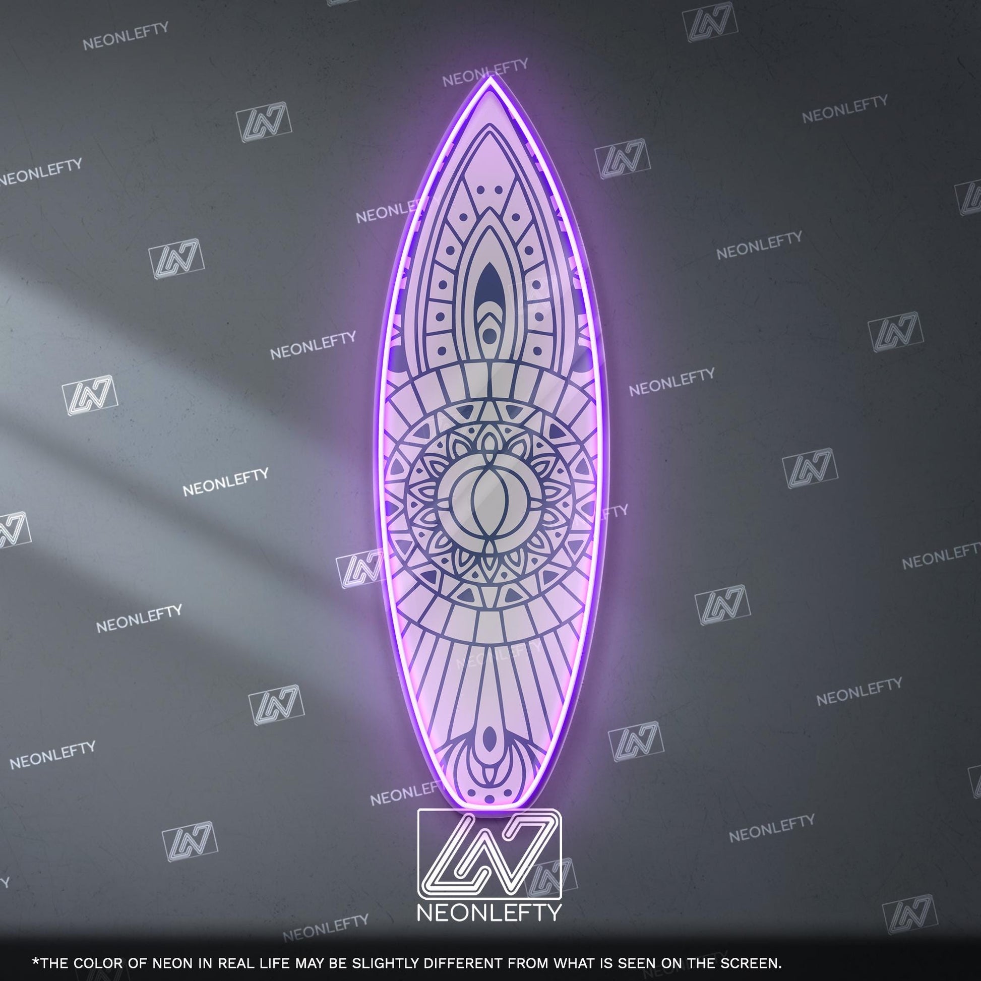 Surfboard Neon Sign - LED wall decor inspired by surf culture and ocean waves, perfect for bars, summer rooms, cafes or coastal interiors