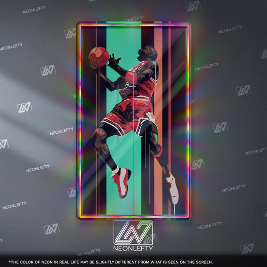 Jordan Neon Sign - basketball wall decor inspired by the legend of the game, perfect for sports room, gym, man cave or sneakerhead space