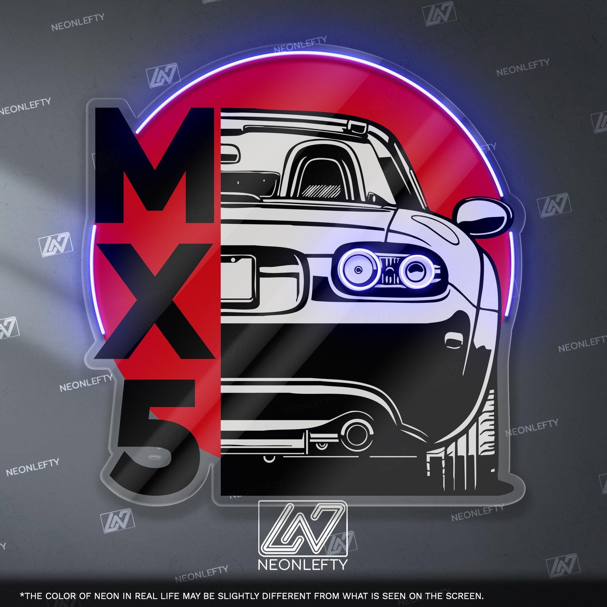 Mazda MX-5 Miata Neon Sign - Iconic roadster wall art inspired by the legendary Miata, perfect for garage car studio, driving enthusiast