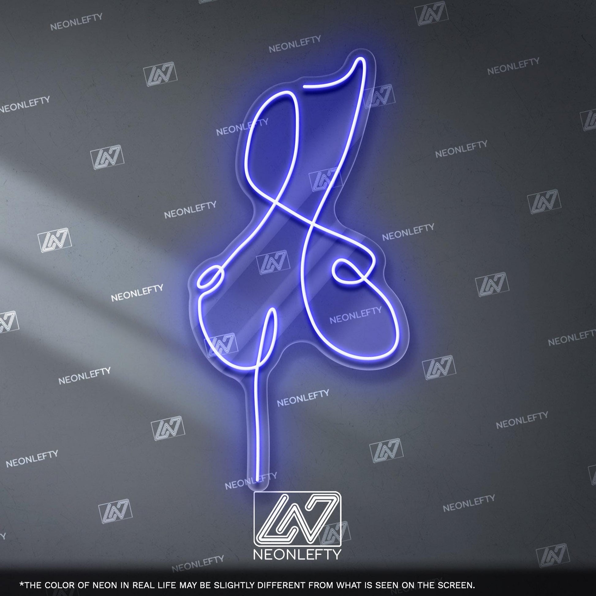 Female Body Neon Sign - Minimalist one line art of female form, elegant and modern wall decor for bedroom, studio, beauty salon or art space