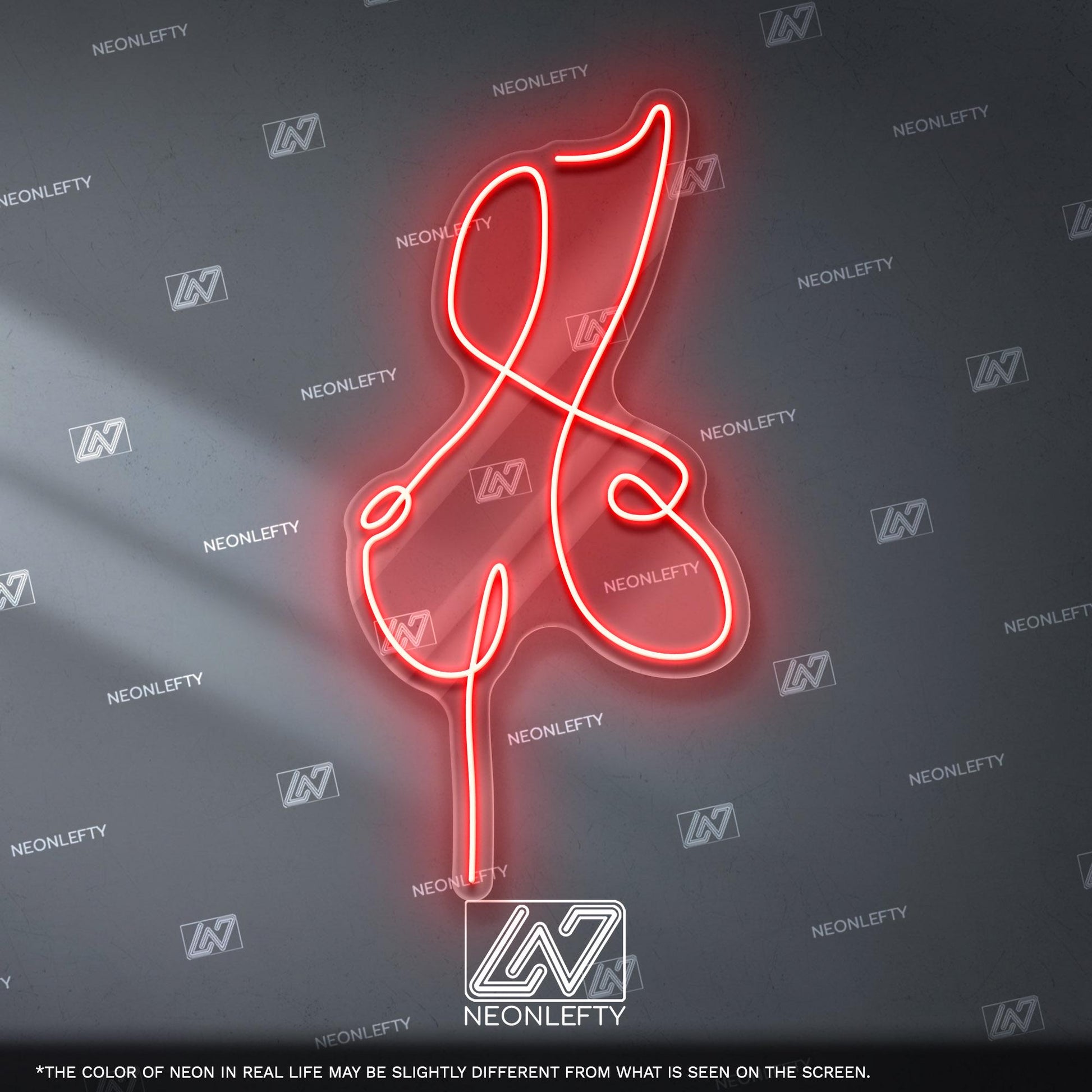 Female Body Neon Sign - Minimalist one line art of female form, elegant and modern wall decor for bedroom, studio, beauty salon or art space