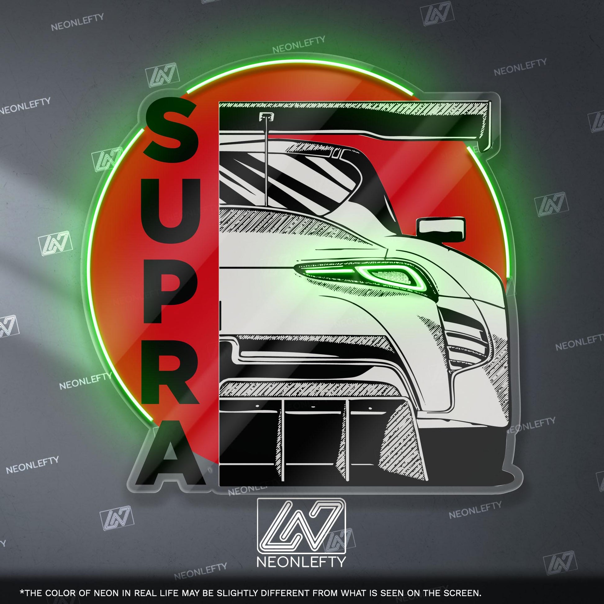 Toyota Supra GR Neon Sign - Custom LED sign for JDM car lovers, perfect for garage decor, car meet displays, or tuning enthusiast gifts
