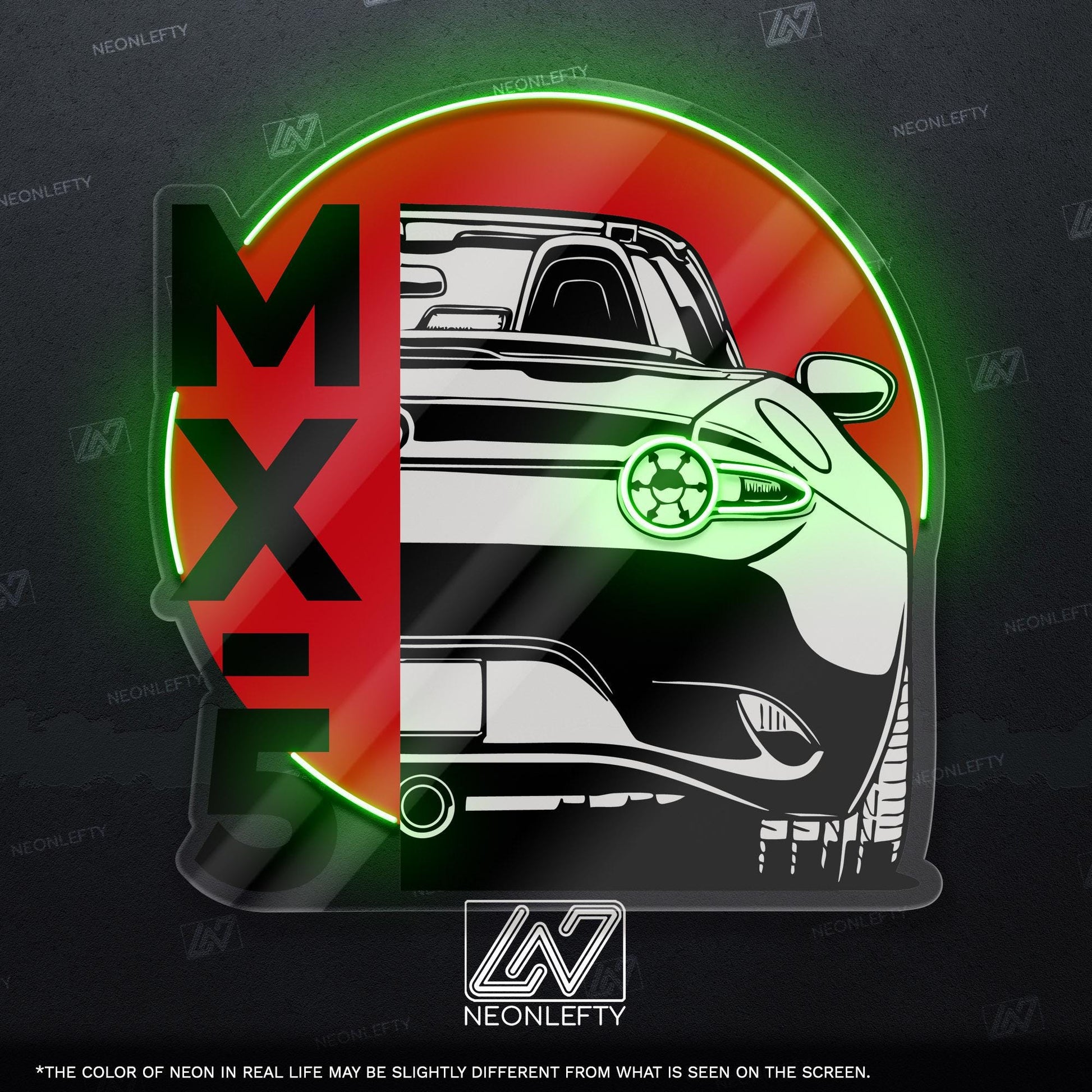Mazda MX-5 Neon Sign - Iconic roadster wall art inspired by the legendary Miata, perfect for garage car studio, driving enthusiast