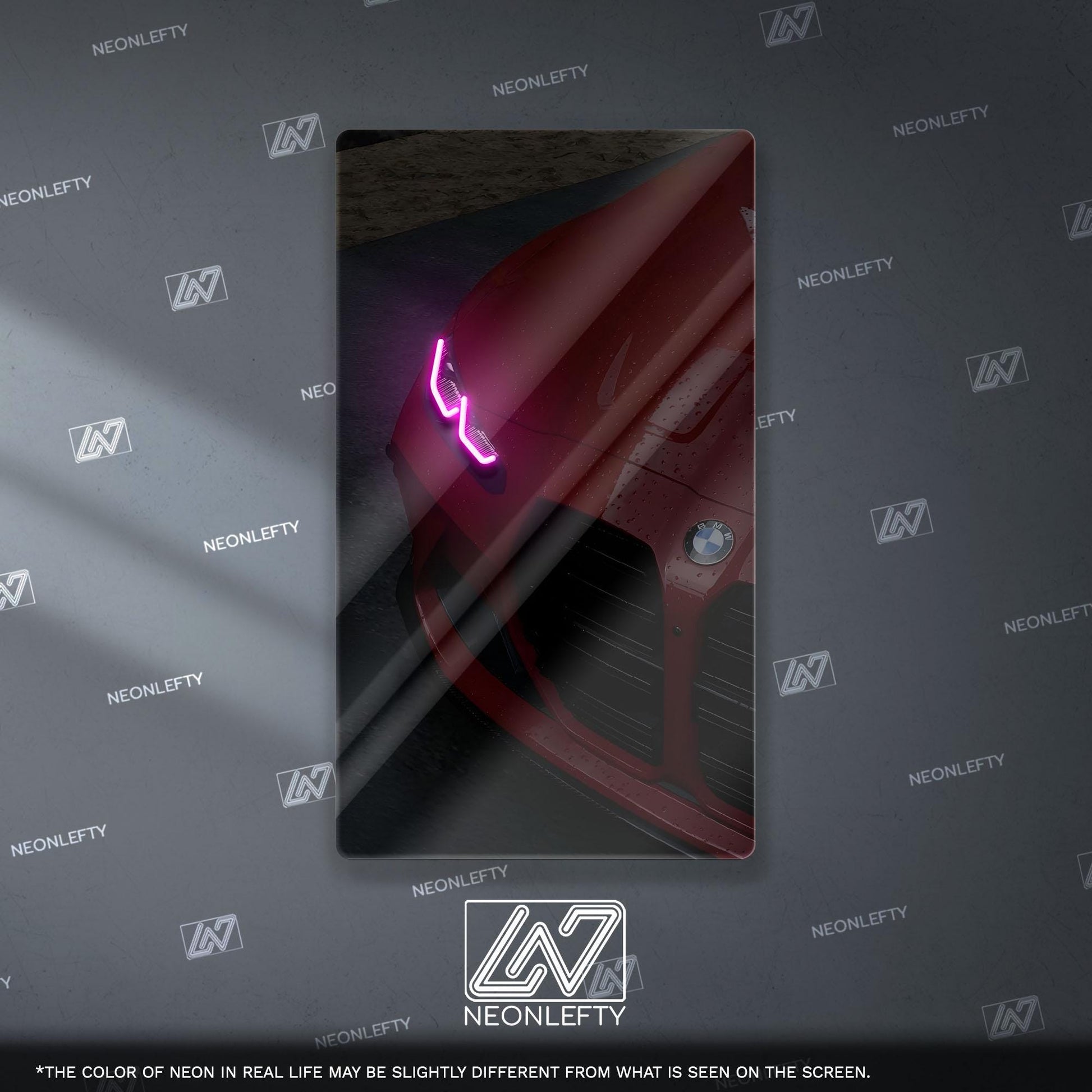 BMW M Performance Neon Sign - Aggressive front view wall art inspired by modern performance design, perfect for garage, man cave or car room