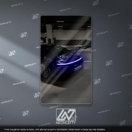 Porsche 911 GT Style Neon Sign - iconic rear view supercar wall decor for garage man cave racing room or luxury automotive interior display