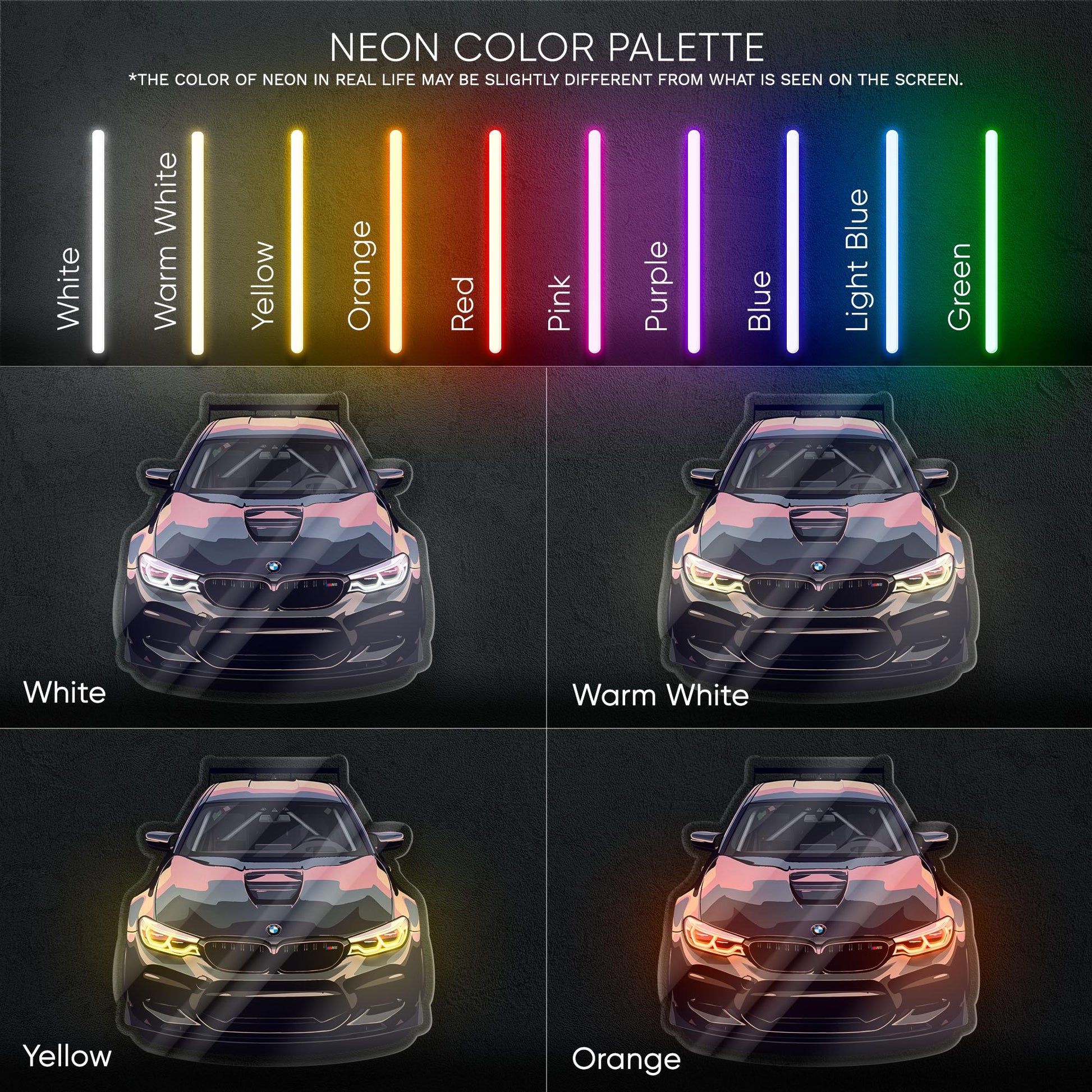 BMW M5 Neon Sign – high performance luxury sports sedan wall decor for garage man cave modern automotive interior