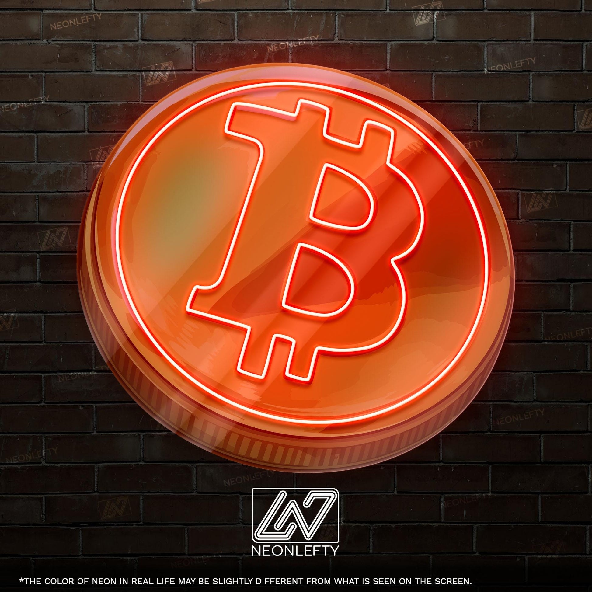 Bitcoin - LED Neon Sign with UV Print, Bedroom neon sign, Crypto neon sign, Neon Lights, Crypto