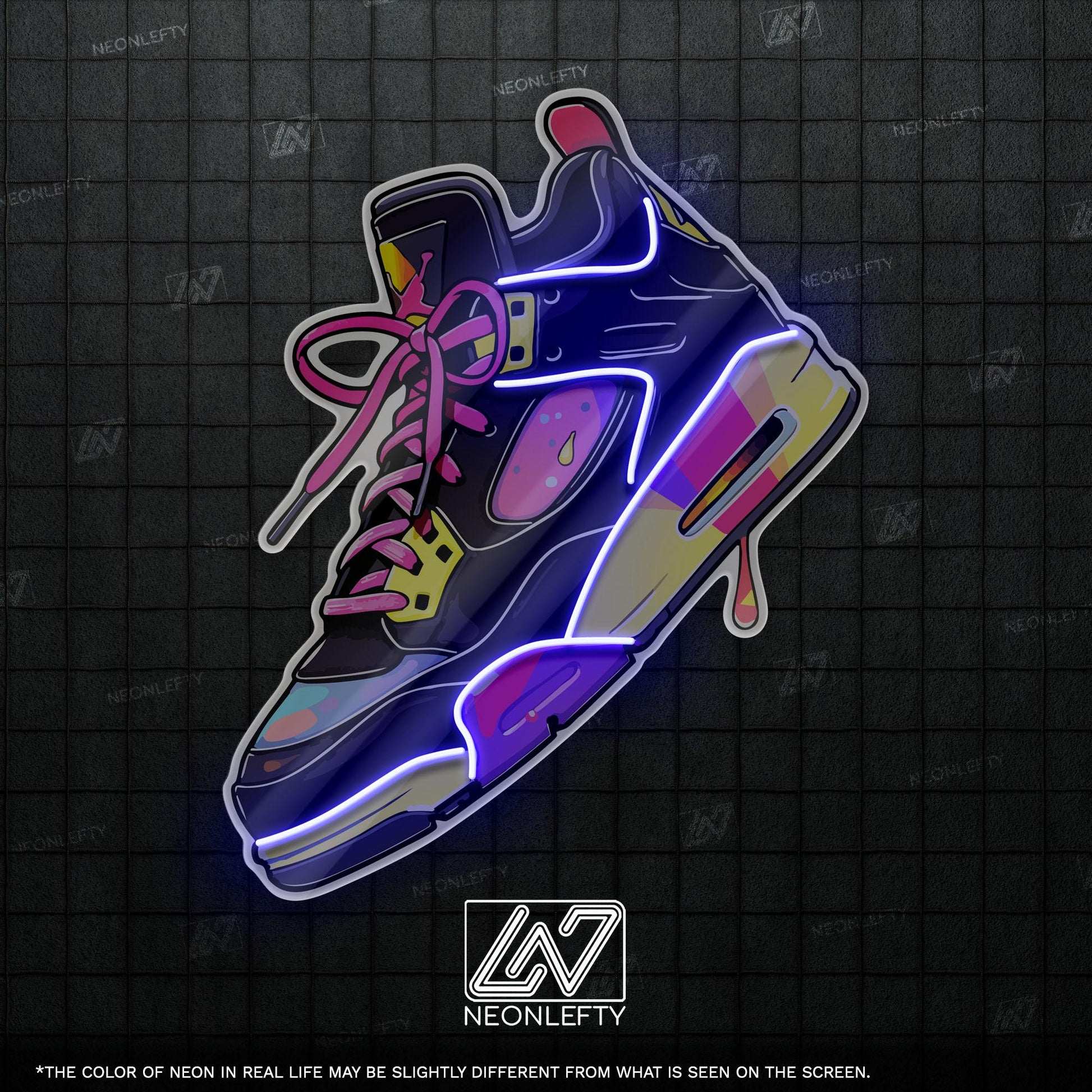 Colorful Sneakers - LED Neon Streetwear Wall Decor, Urban Shoe Illustration, Hype Style Neon Light, Sneakerhead Gift, Modern Room Decor
