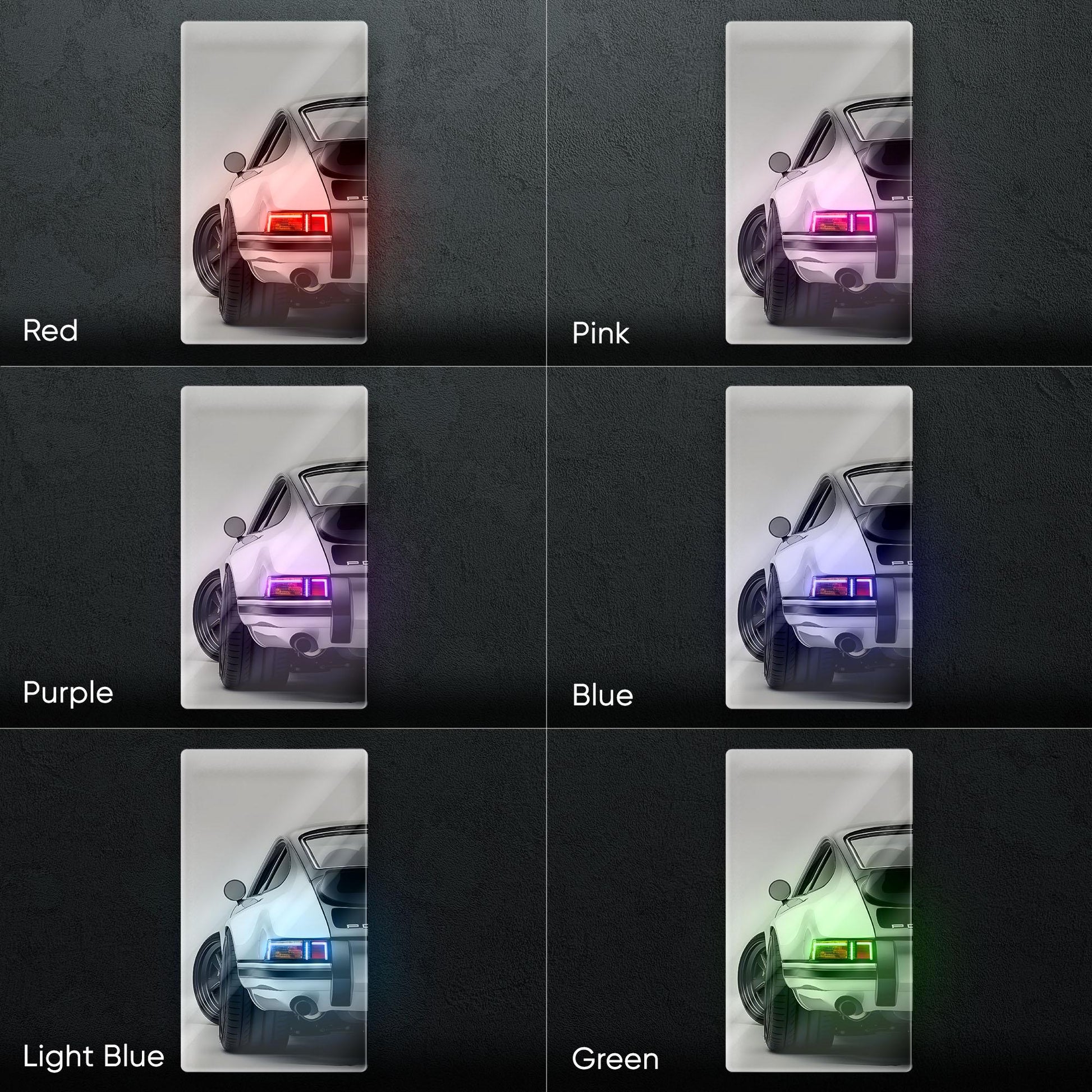 Porsche 911 Neon Sign - iconic rear view supercar wall decor for garage man cave racing room or luxury automotive interior display