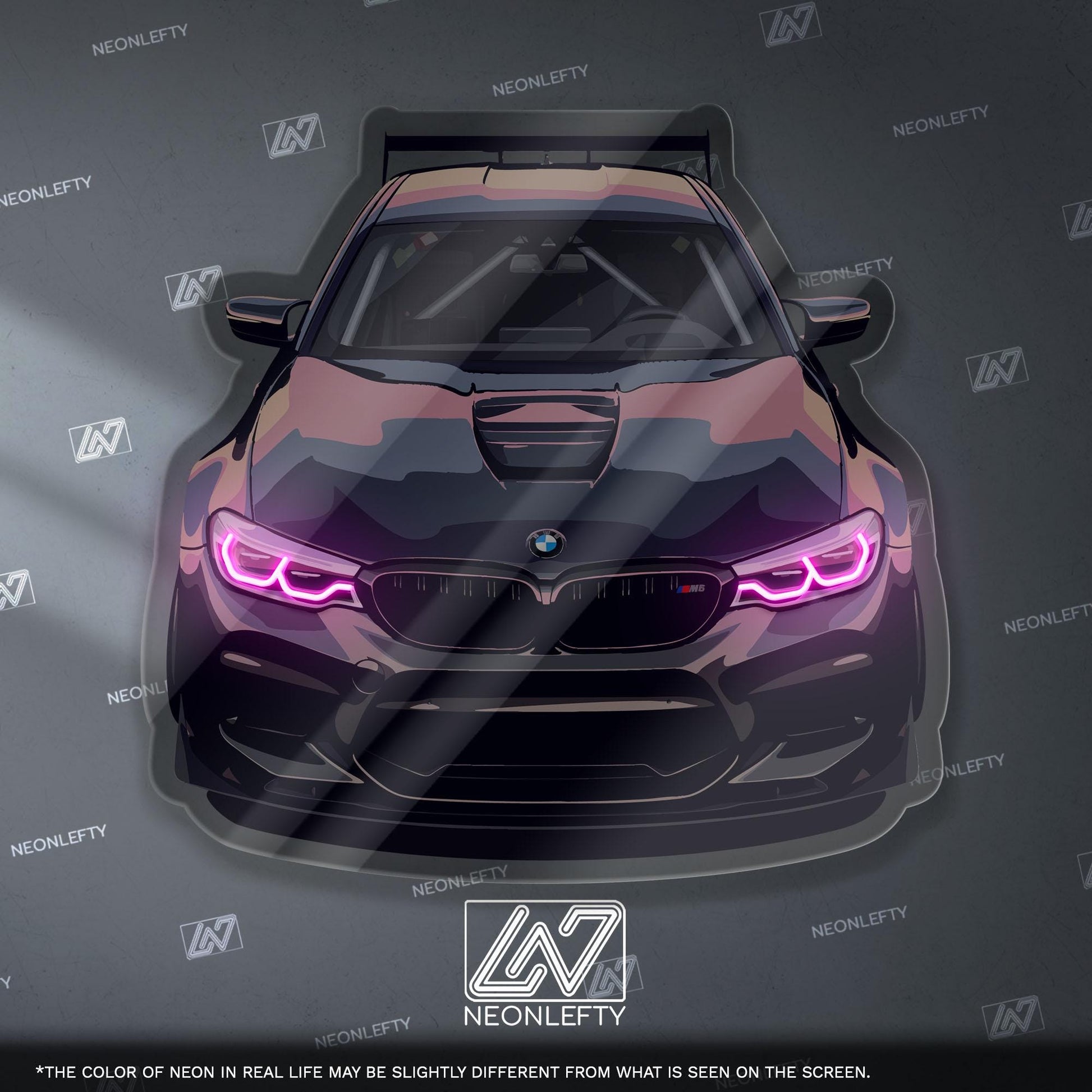 BMW M5 Neon Sign – high performance luxury sports sedan wall decor for garage man cave modern automotive interior