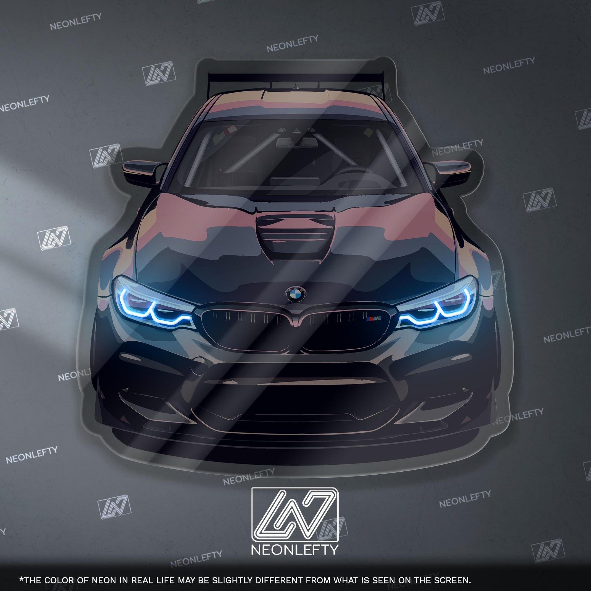 BMW M5 Neon Sign – high performance luxury sports sedan wall decor for garage man cave modern automotive interior