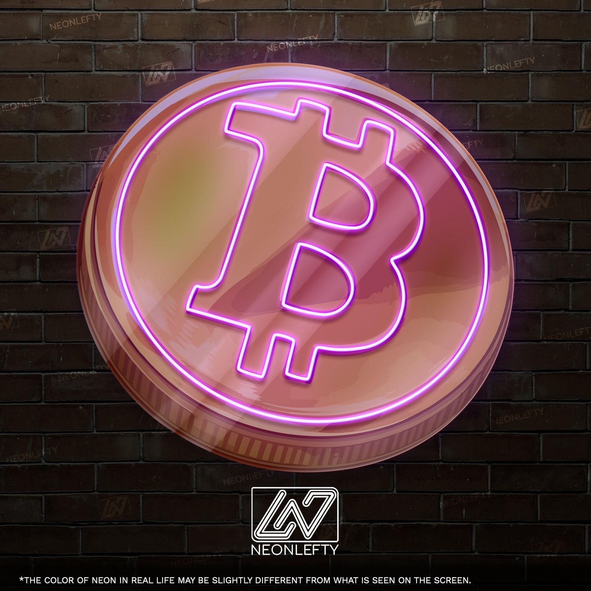 Bitcoin - LED Neon Sign with UV Print, Bedroom neon sign, Crypto neon sign, Neon Lights, Crypto