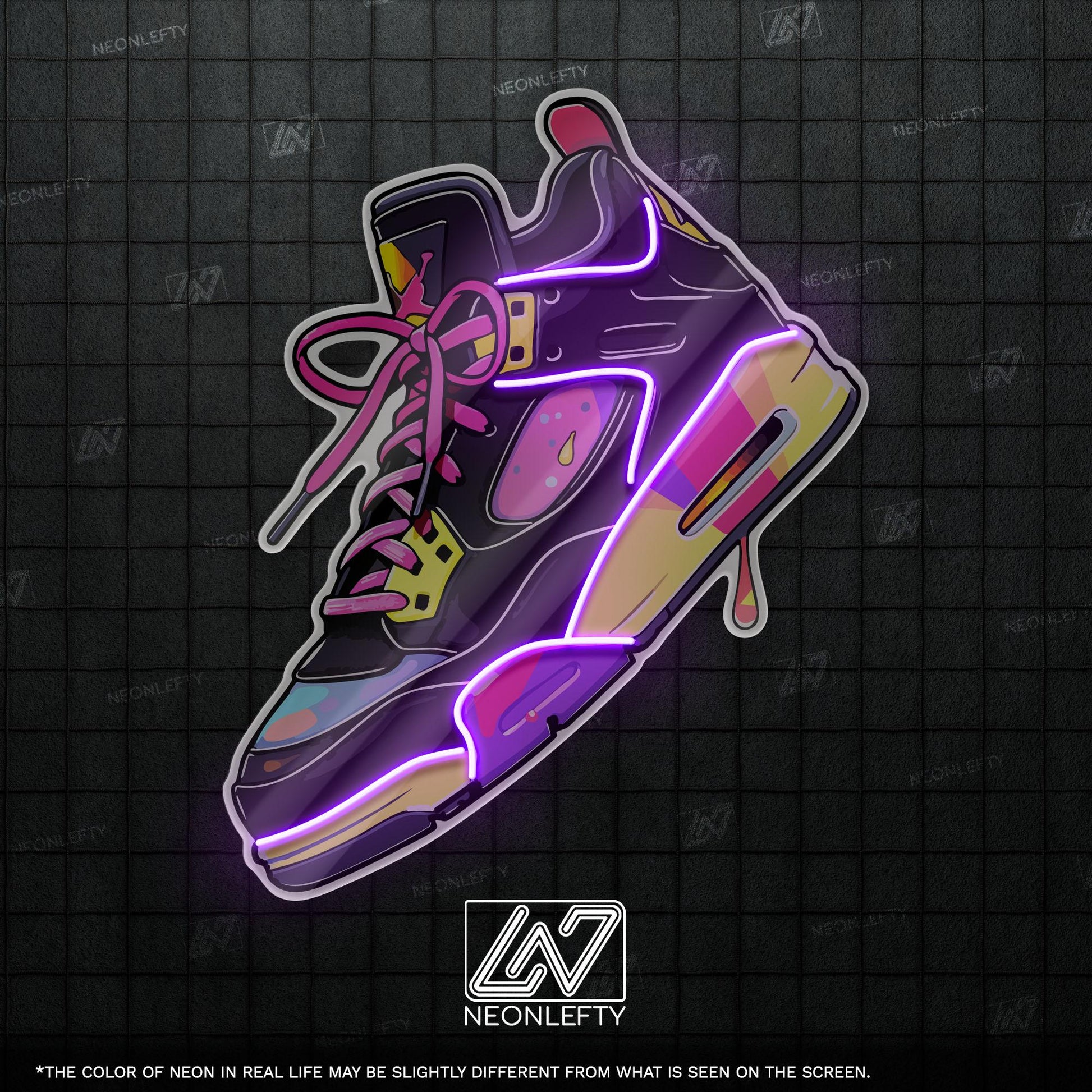 Colorful Sneakers - LED Neon Streetwear Wall Decor, Urban Shoe Illustration, Hype Style Neon Light, Sneakerhead Gift, Modern Room Decor