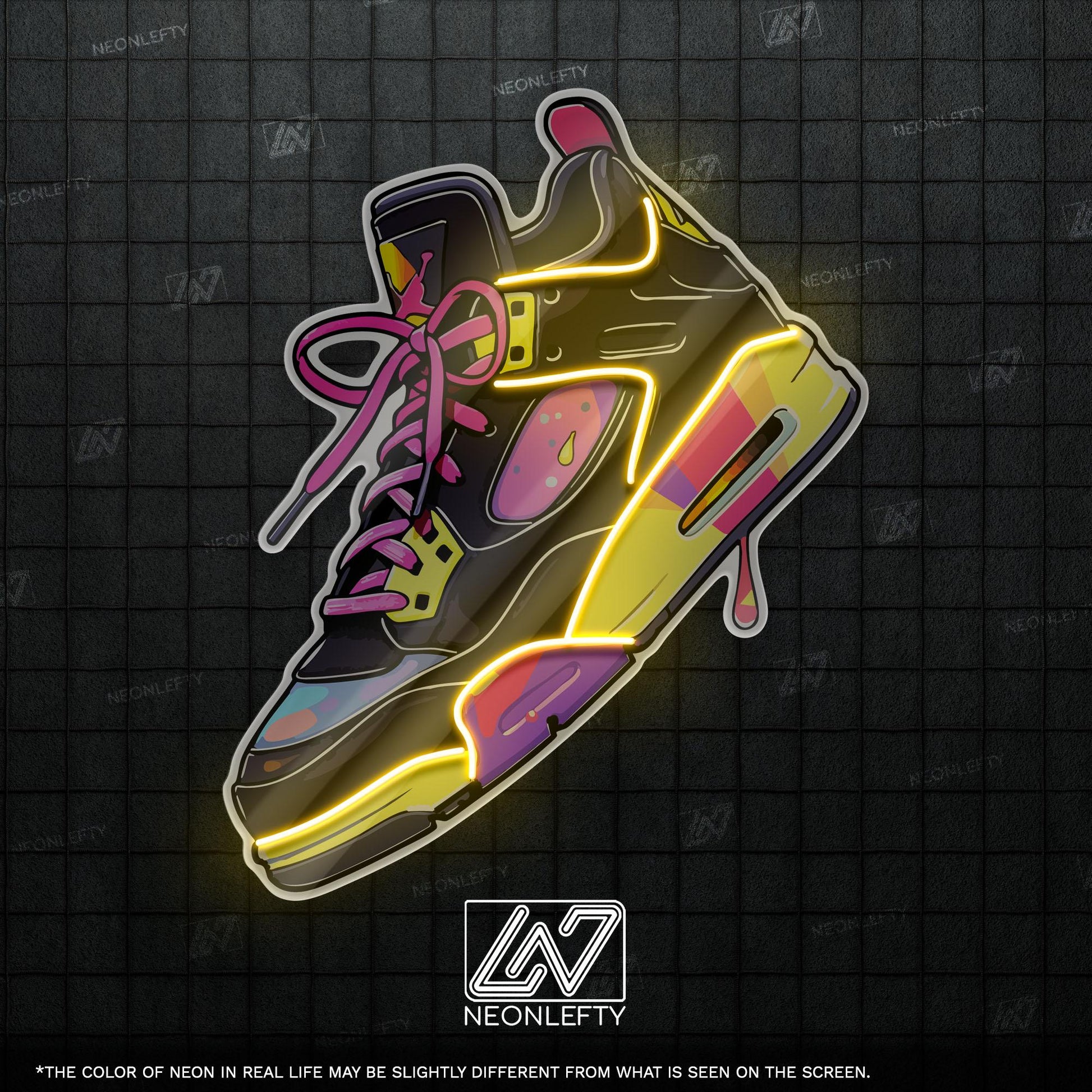 Colorful Sneakers - LED Neon Streetwear Wall Decor, Urban Shoe Illustration, Hype Style Neon Light, Sneakerhead Gift, Modern Room Decor